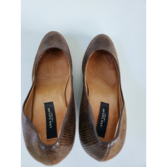 ANN TAYLOR Brown Suede Wedges 6.5M - Picture 7 of 13